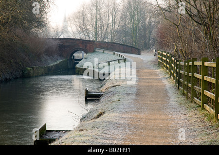 Frosty Canal Chesterfield Banque D'Images