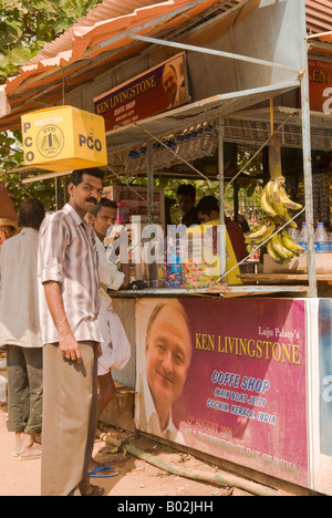 Laiju Palatty's Ken Livingstone, Coffe Shop, embarcadère, Cochin, Kerala, Inde Banque D'Images