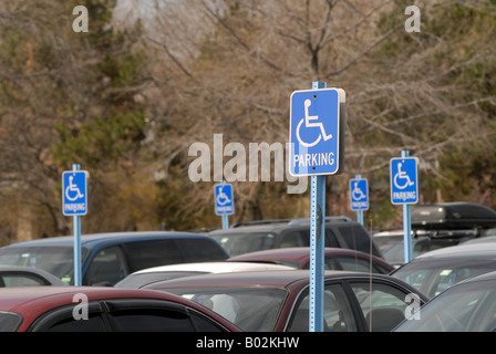 Parking handicapés au Shea Stadium à Flushing Queens à New York Banque D'Images