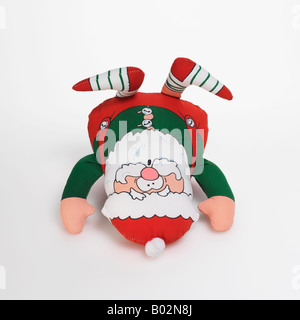 Père Noël lutin de Noël jouet sur fond blanc Banque D'Images