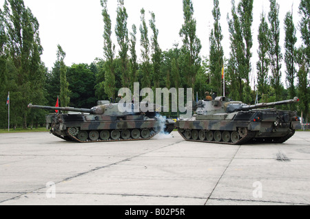 Le Leopard 1A5 de l'armée belge en action. Banque D'Images