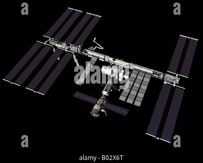 Image générée par ordinateur de la Station spatiale internationale. Banque D'Images