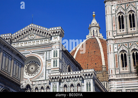 Italie, Toscane, Florence, la cathédrale Duomo, Le Campanile de Santa Maria del Fiore Banque D'Images