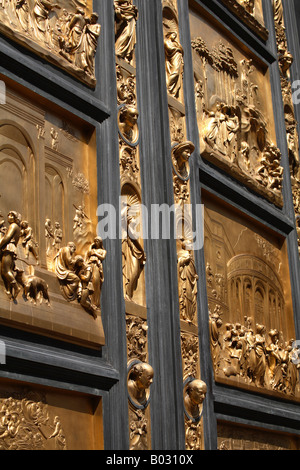 Italie, Toscane, Florence, la cathédrale Duomo, baptistère, East portes, portails, Lorenz Ghiberti Banque D'Images