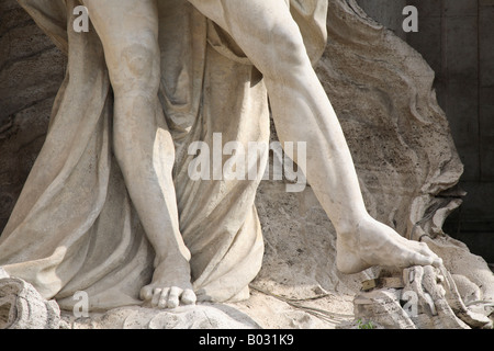 L'Italie, Lazio, Rome, Fontaine de Trevi, Neptune, jambes, Banque D'Images