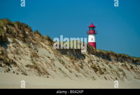 Phare de la liste, à l'Est, au nord de l'île frisonne Schleswig Holstein Deutschland Allemagne Banque D'Images