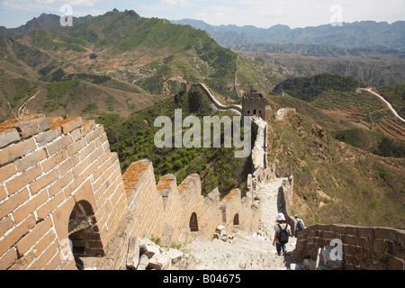 La Grande Muraille de Jinshanling à Simatai, Chine Banque D'Images