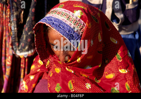 L'Inde Rann de Kutch Gujerat Banni salon Harijan femme intouchable Banque D'Images