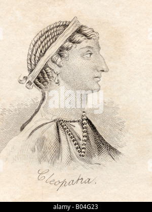 Cléopâtre VII Philopator, 69 BC – 30 BC. Dernier dirigeant actif du Royaume de Ptolemaic d'Égypte. Banque D'Images