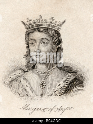 Margaret d'Anjou, 1429 - 1482. Reine du roi Henri VI d'Angleterre. Du livre Crabbs Historical Dictionary Published 1825 Banque D'Images