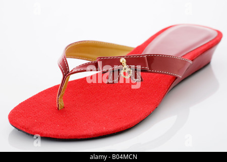 String rouge sandale. Banque D'Images