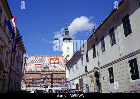 Église St Marco à Zagreb Croatie Banque D'Images