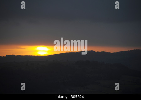 Coucher de soleil sur la vallée de Lyth, Cumbria. Banque D'Images