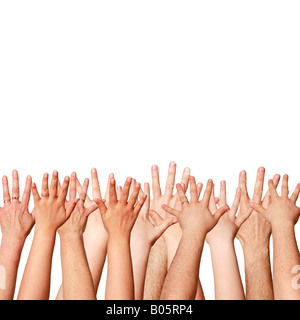 Mains surélevées Banque D'Images