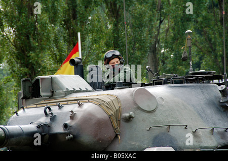 La tourelle du char Leopard 1A5 de l'armée belge. Banque D'Images