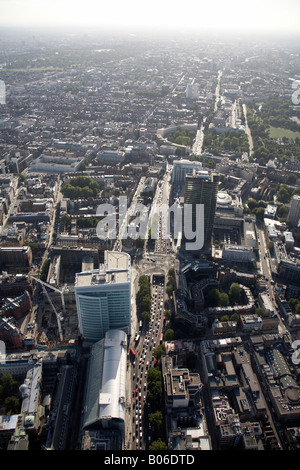 Vue aérienne au sud-ouest de passage souterrain Euston Square tower blocks Tolmer s travaux de construction Regent s Park Crescent London SW1 W1 W Banque D'Images