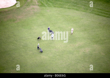 Vue aérienne de golfeurs sur golf Sheffield South Yorkshire Banque D'Images