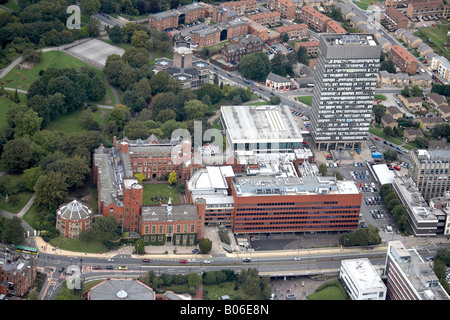 Vue aérienne nord-ouest de l'Université de Sheffield Brook Hill Park Tour des arts et la bibliothèque S10 South Yorkshire Banque D'Images