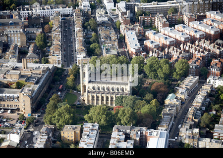 Vue aérienne nord-ouest de l'église St Luke s Royal Brompton Hospital bâtiments du centre-ville, rue Sydney Chelsea London SW3 Angleterre Banque D'Images