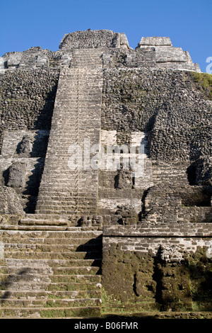 Belize, Lamanai, Temple élevé (Structure N10-43) Le plus grand temple de Lamanai à 125 ft Banque D'Images