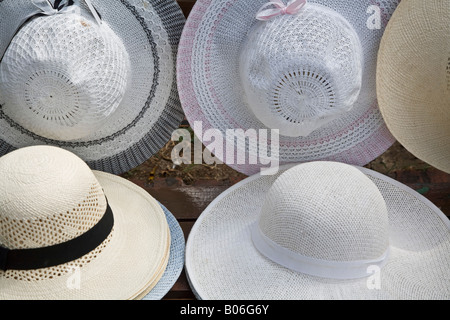 Panama, Panama City, Casco Viejo, Panama hats for sale Banque D'Images