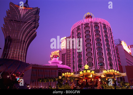 La Chine, Macao, et le Casino Grand Lisboa Lisboa Hotel and Casino Banque D'Images