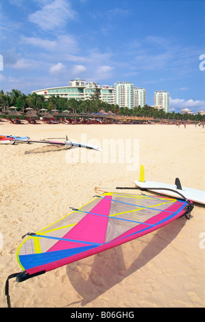 La Chine, l'île de Hainan, Sanya, Dadonghai Beach Banque D'Images