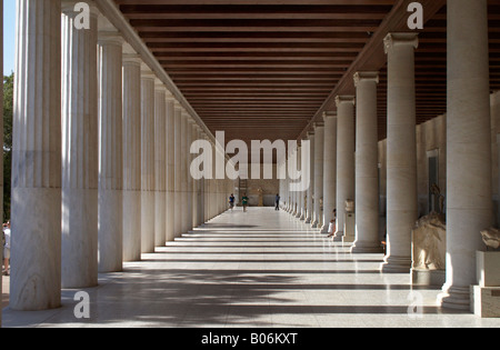 Stoa d'Attalos dans l'ancienne Agora à Athènes, Grèce Banque D'Images