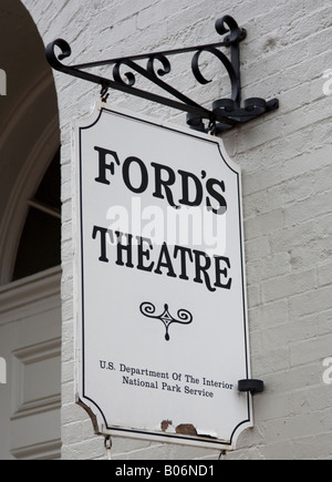 Affiche à l'extérieur de Ford's Theatre à Washington, DC Banque D'Images