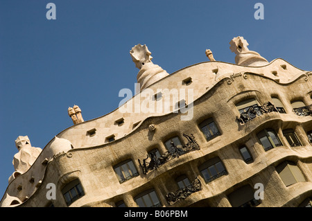 La Pedrera Casa Mila architecture de Gaudi sur le Passeig de Gracia Barcelone Catalogne Espagne Banque D'Images