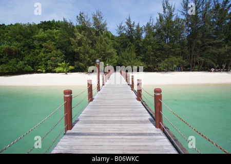 Jetée sur Pulau Manukan, Parc National de Tunku Abdul Rahman, Kota Kinabalu, Sabah, Bornéo Malaisien Banque D'Images