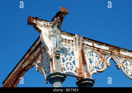 La rouille ancienne demeure de jetée de Llandudno, au nord du Pays de Galles, Royaume-Uni Banque D'Images