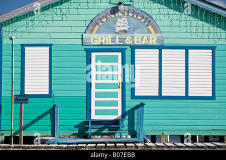 Caye Caulker, Belize, Rainbow Grill and Bar Banque D'Images
