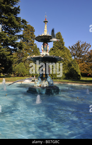 Peacock fountain Botanic Gardens Christchurch Nouvelle Zélande Banque D'Images