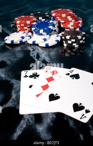 Black Jack jeu de cartes Kartenspiel Siebzehnundvier Banque D'Images