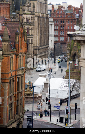 Voir d'Albert Square de Cross Street Manchester Uk Banque D'Images