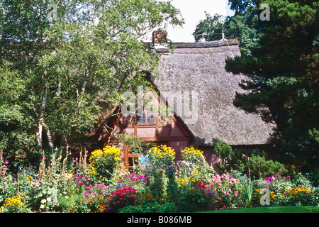 Chalet jardin dans l'Arboretum Ellerhoop Banque D'Images