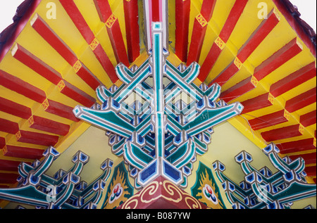 Vue de détail du toit du temple taoïste de très Kukwan Taiwan Banque D'Images