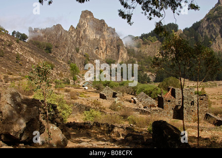 Cratère de Cova sur Santo Antao Afrique Cap-vert Banque D'Images