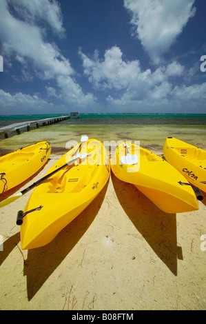 Beachfront de Turneffe Islands Belize Banque D'Images