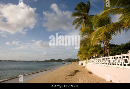 La plage de Reduit Rodney Bay, Gros Islet Saint Lucia Banque D'Images