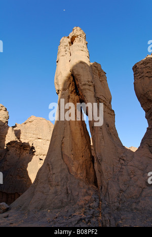 Formations rocheuses d'El Ghessour, Tassili du Hoggar, Tamanrasset, Algérie, Afrique du Nord, Afrique Banque D'Images