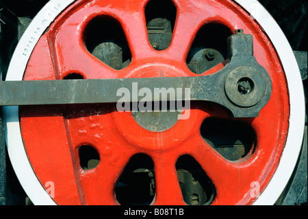 Les roues principales de locomotive à vapeur, Tangshan, Chine. 27-avr.-2008 Banque D'Images