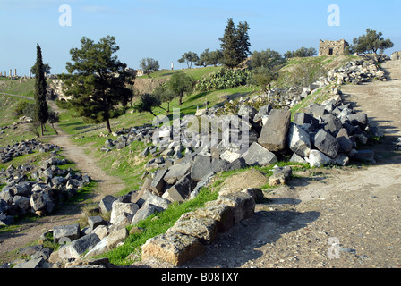 Ancienne cité Gréco ruines de Umm Qais, Gadara, Jordanie, Moyen-Orient, Asie Banque D'Images