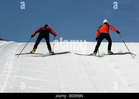 Le ski de fond, pour les amateurs de marche en montée Banque D'Images