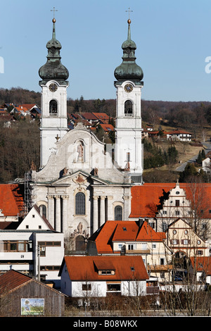 La cathédrale baroque de Zwiefalten, Jura souabe, Bade-Wurtemberg, Allemagne, Europe Banque D'Images