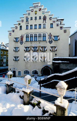 Hôtel de ville historique, l'hiver, Kufstein, Tyrol, Autriche, Europe Banque D'Images