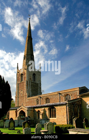 La flèche de l'église St Margaret s'abbés Cambridgeshire Angleterre Grande-bretagne Hemmingford UK Banque D'Images