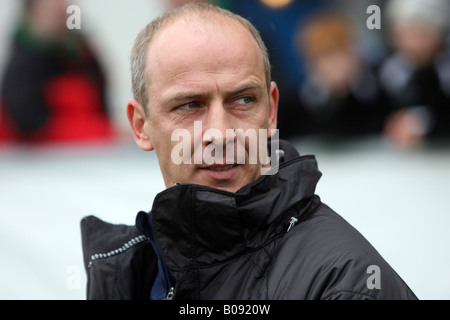 Co-formateur Mario Basler, TuS Koblenz Club de football, Bundesliga, 2e de deuxième division allemande, le 16 mars 2008 y Cantón de match contre Banque D'Images