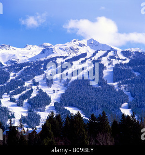 De Ski sur le mont Blackcomb dans la station de ski de Whistler British Columbia Canada Banque D'Images